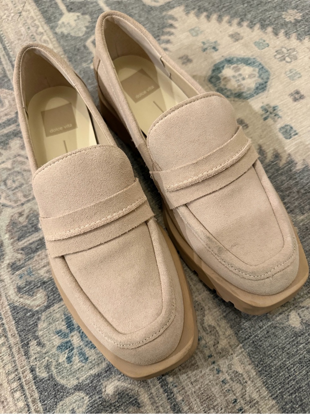 Dolce Vita Cream Suede Penny Loafers